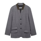 Fall Women Clothing Loose Simple Decorated Row Button Blazer