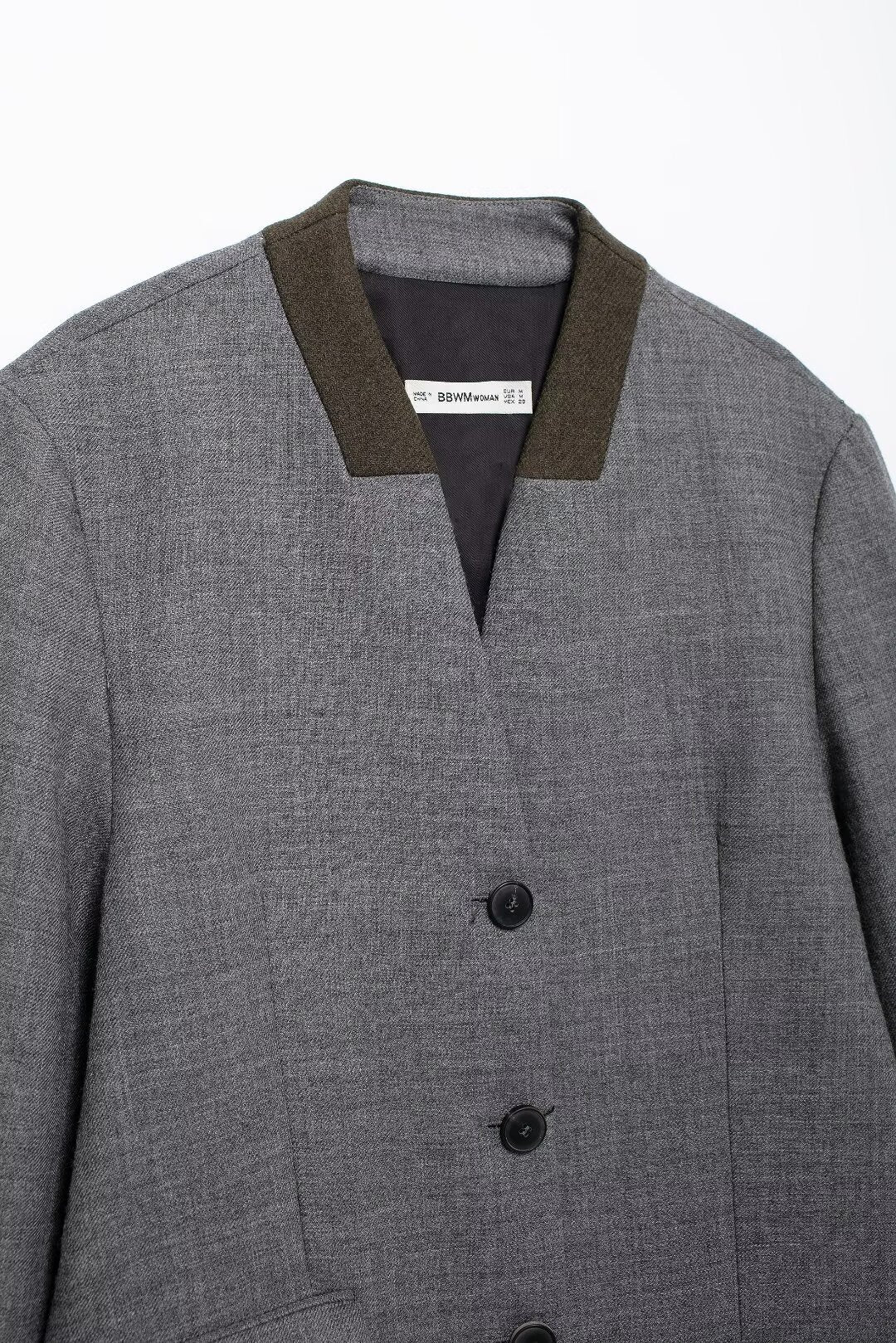 Fall Women Clothing Loose Simple Decorated Row Button Blazer