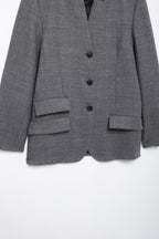 Fall Women Clothing Loose Simple Decorated Row Button Blazer