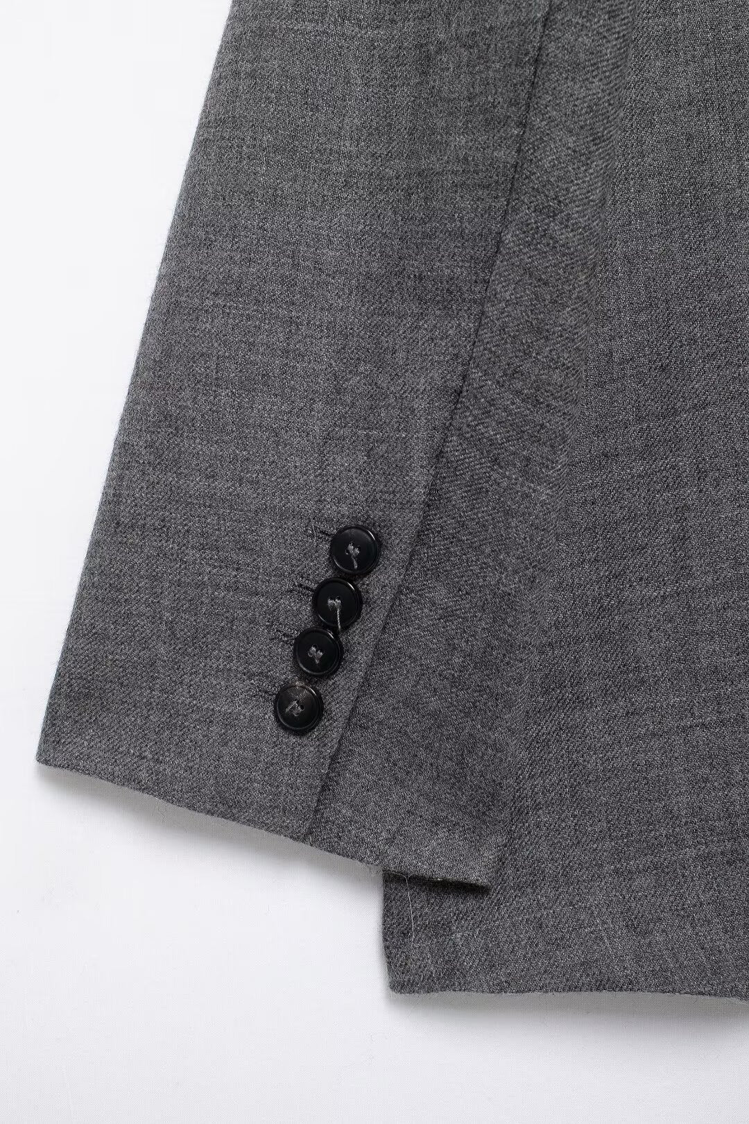 Fall Women Clothing Loose Simple Decorated Row Button Blazer