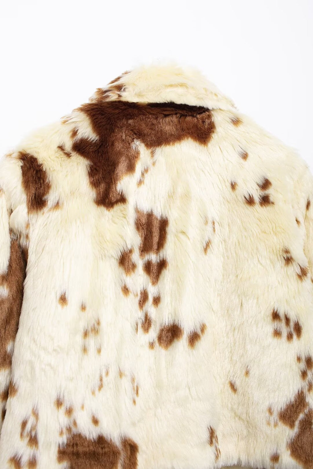 Women Button Free Printed Long Sleeve Collared Knitted Coat