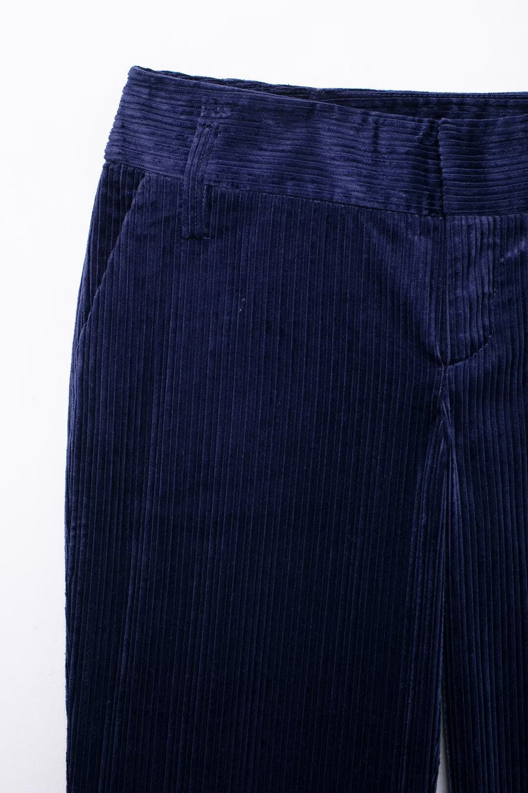 Autumn Women Casual High Waist Slim Corduroy Straight Leg Pants
