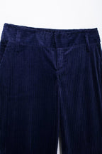 Autumn Women Casual High Waist Slim Corduroy Straight Leg Pants