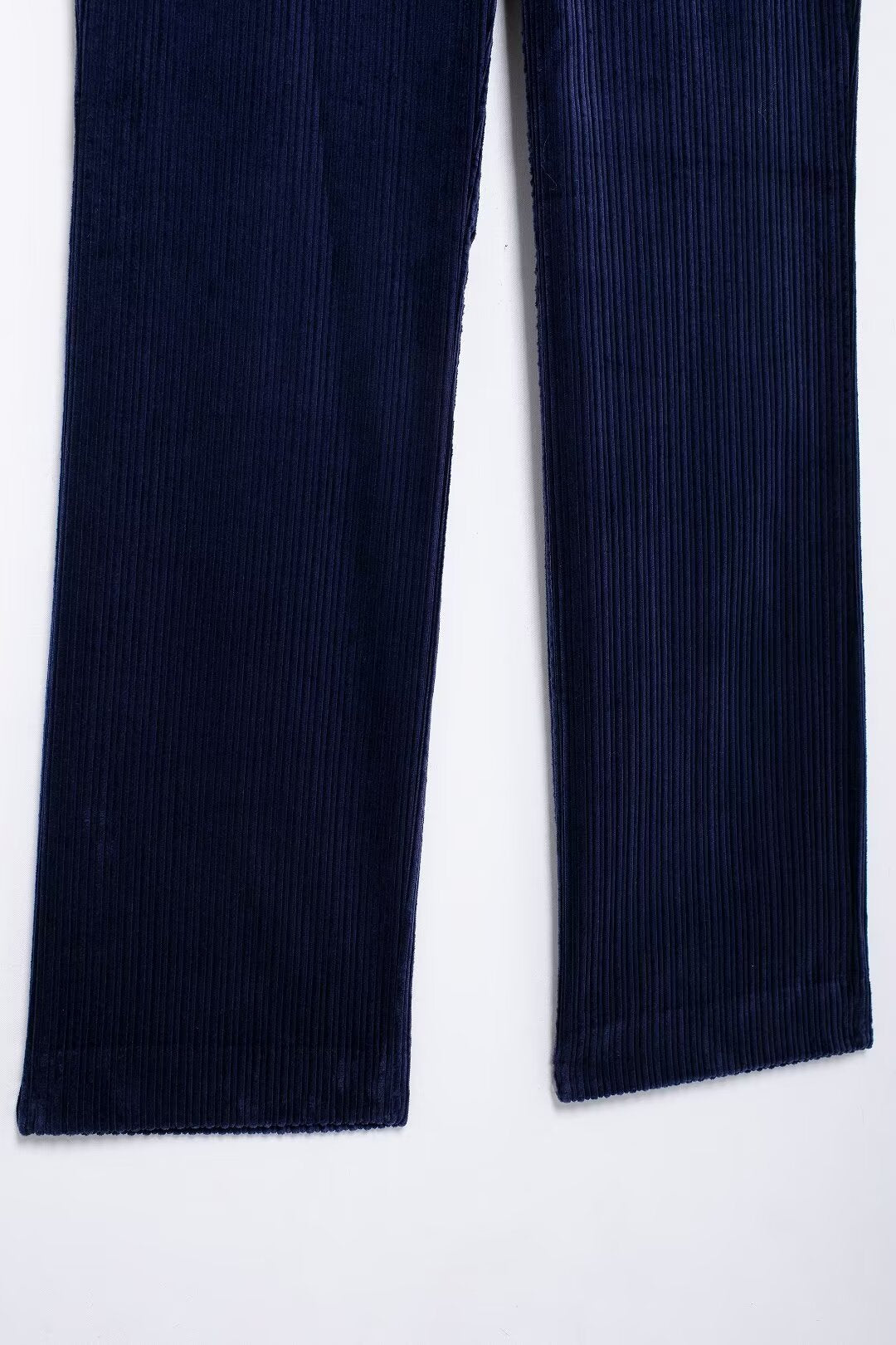 Autumn Women Casual High Waist Slim Corduroy Straight Leg Pants
