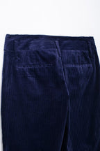 Autumn Women Casual High Waist Slim Corduroy Straight Leg Pants
