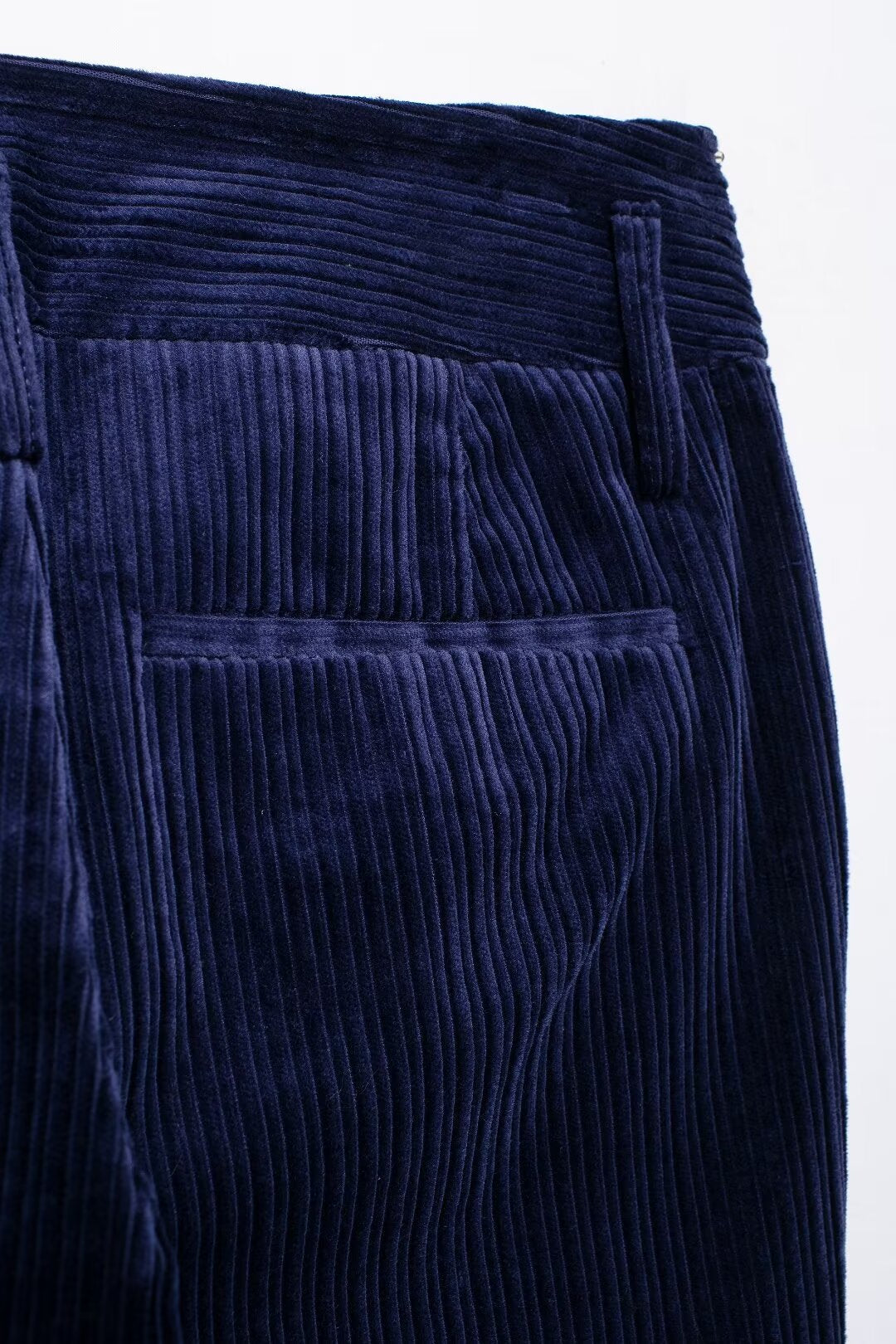 Autumn Women Casual High Waist Slim Corduroy Straight Leg Pants