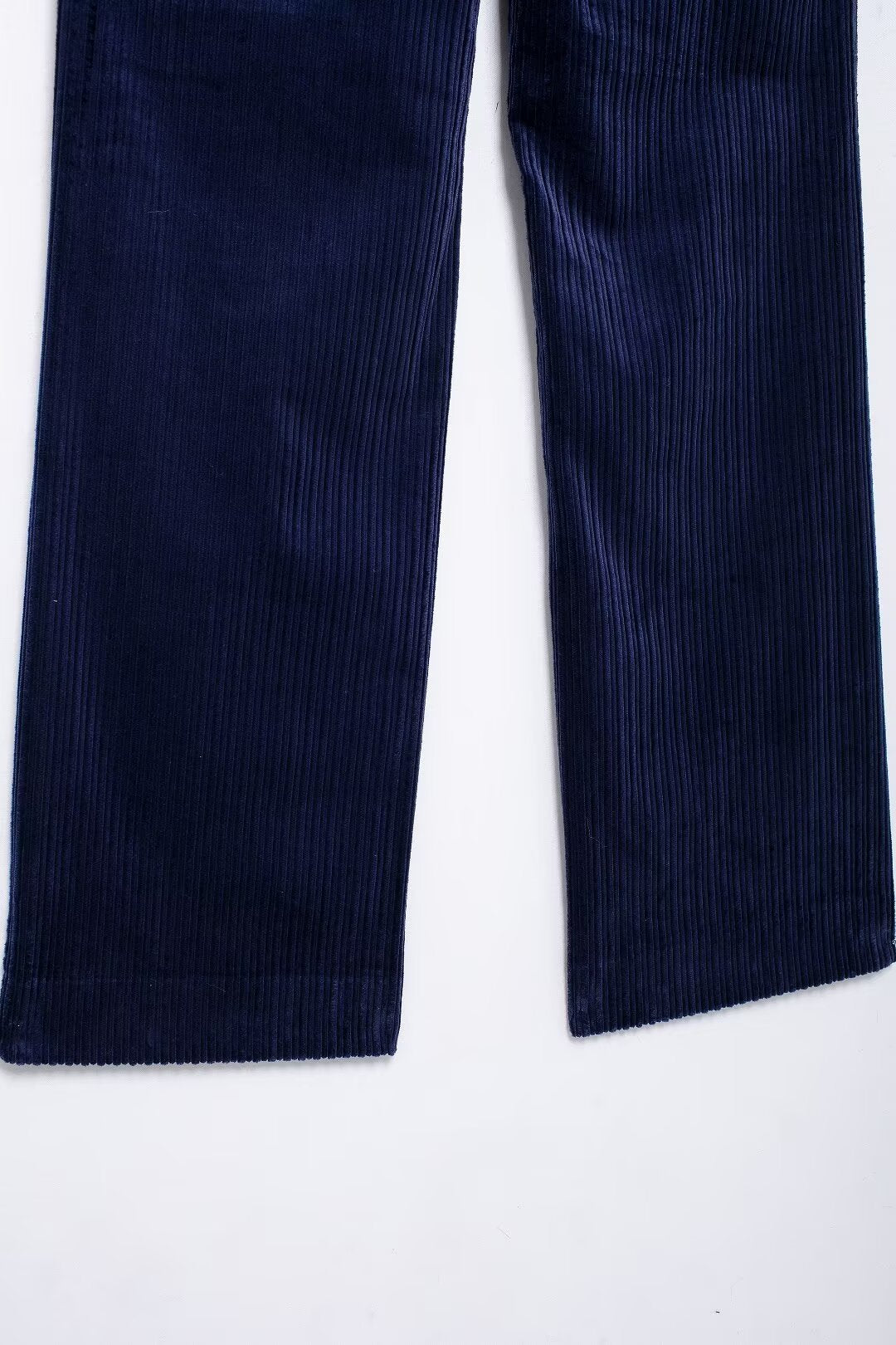 Autumn Women Casual High Waist Slim Corduroy Straight Leg Pants