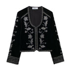 Women Beaded Inlaid Embroidered Velvet Jacket