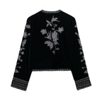 Women Beaded Inlaid Embroidered Velvet Jacket