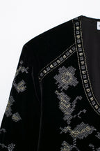 Women Beaded Inlaid Embroidered Velvet Jacket
