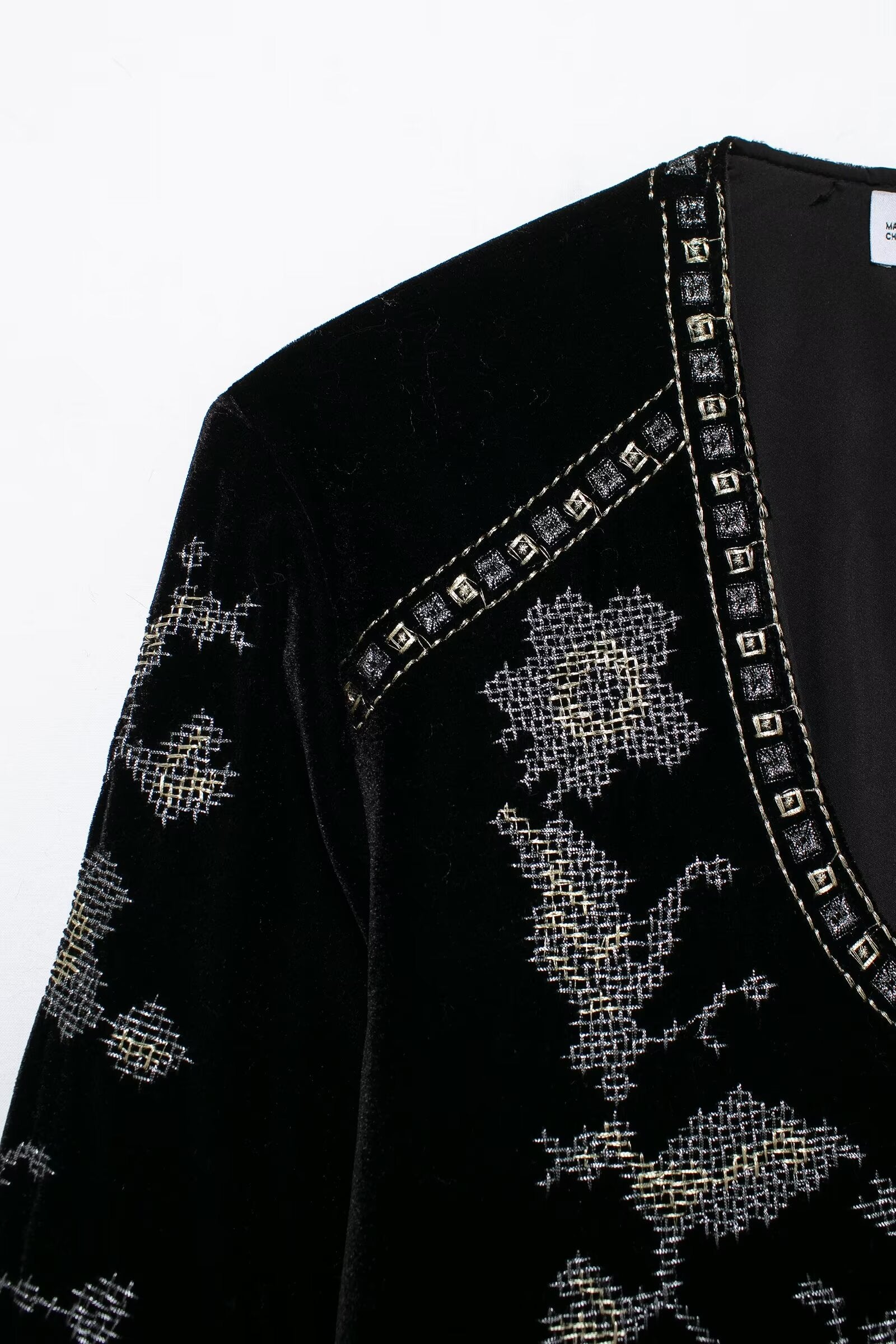 Women Beaded Inlaid Embroidered Velvet Jacket