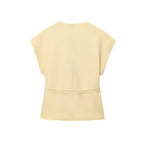 Spring Women Clothing Sleeveless Top Wide Leg Pants Waist Trimming Women Sest