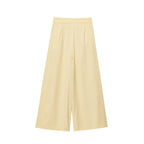 Spring Women Clothing Sleeveless Top Wide Leg Pants Waist Trimming Women Sest