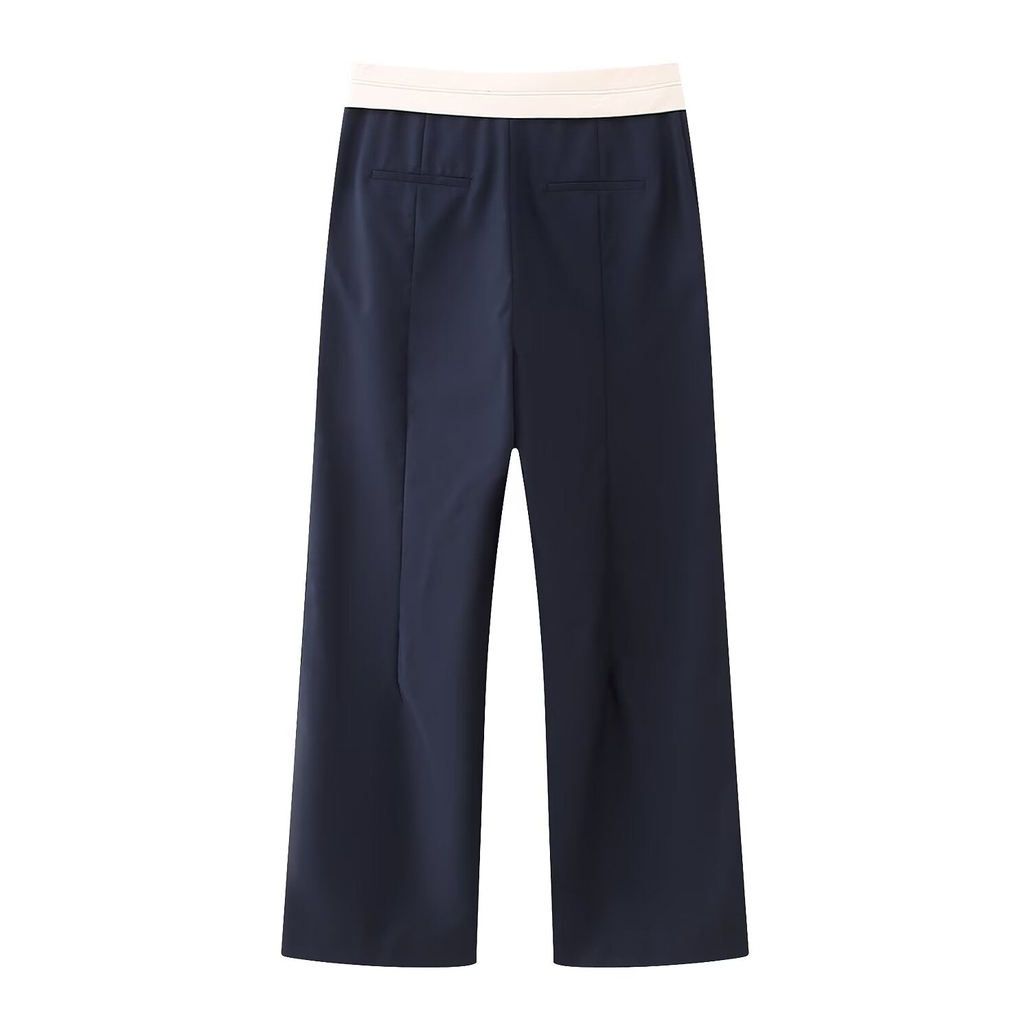 Summer Women Clothing Casual Contrast Color Waist Wide Leg Pants