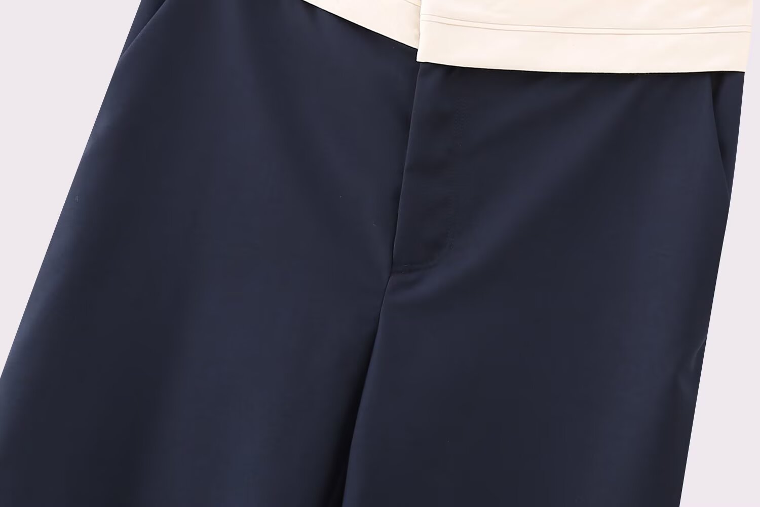 Summer Women Clothing Casual Contrast Color Waist Wide Leg Pants