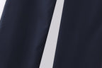 Summer Women Clothing Casual Contrast Color Waist Wide Leg Pants