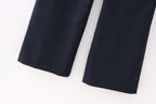 Summer Women Clothing Casual Contrast Color Waist Wide Leg Pants