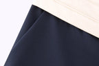 Summer Women Clothing Casual Contrast Color Waist Wide Leg Pants