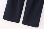 Summer Women Clothing Casual Contrast Color Waist Wide Leg Pants