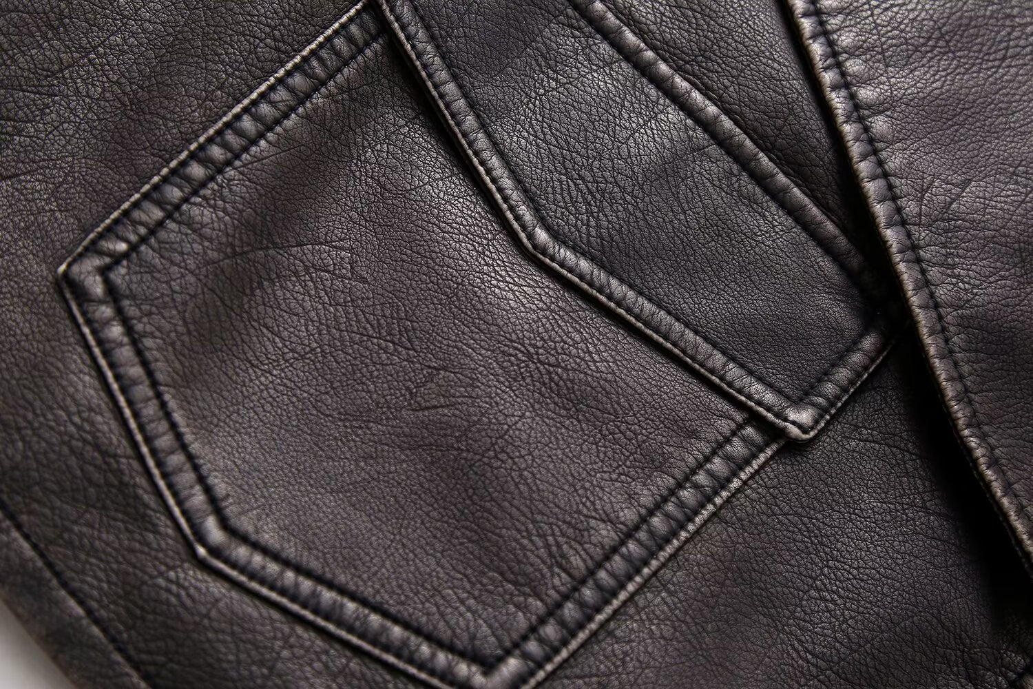Women Clothing Autumn Vintage Vest Faux Leather Short Vest