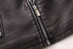 Women Clothing Autumn Vintage Vest Faux Leather Short Vest