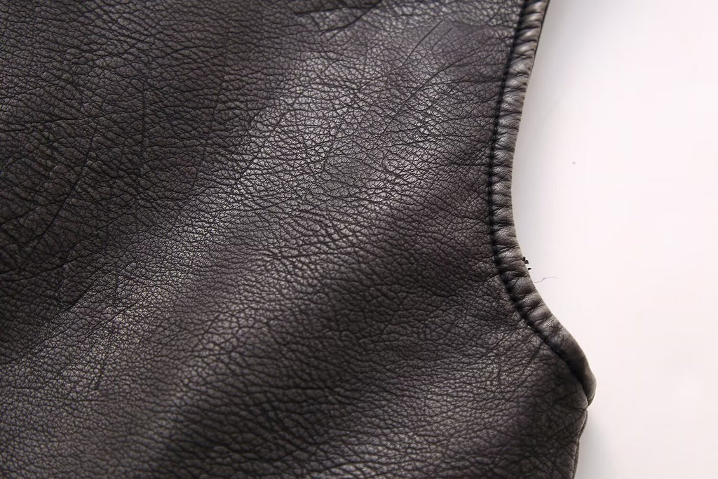 Women Clothing Autumn Vintage Vest Faux Leather Short Vest