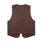 Women Clothing Rivet Suede Effect Vest Shorts