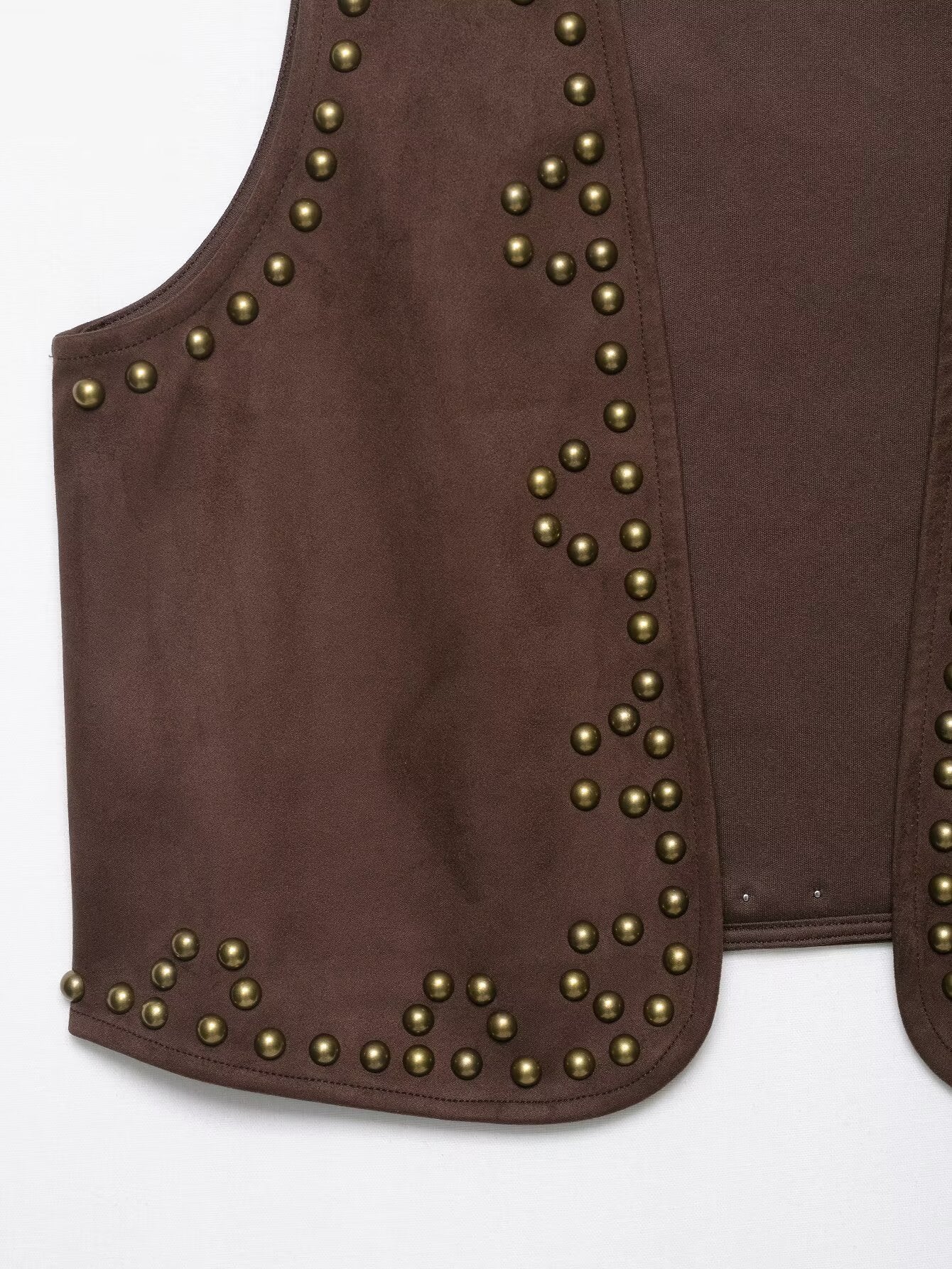 Women Clothing Rivet Suede Effect Vest Shorts