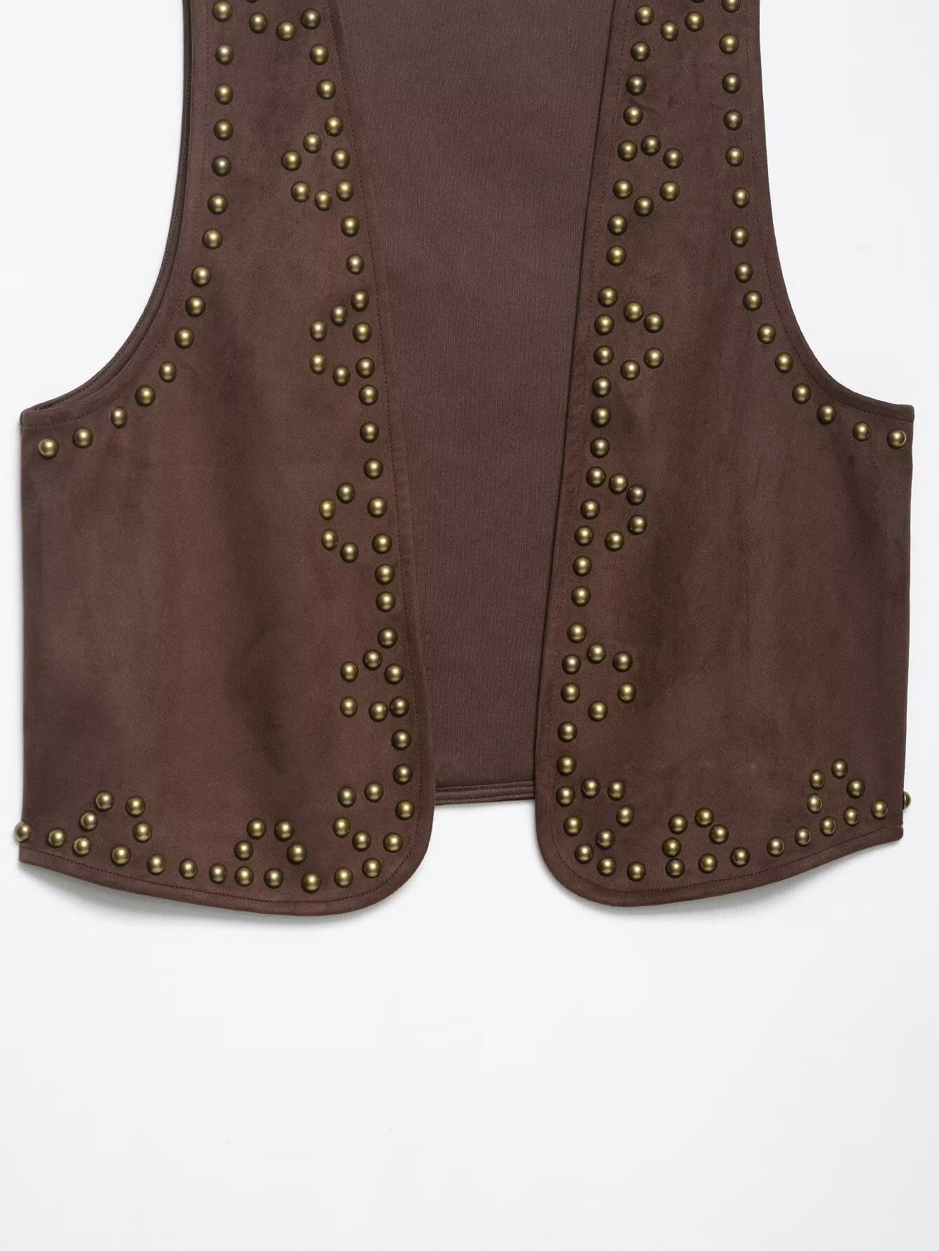 Women Clothing Rivet Suede Effect Vest Shorts