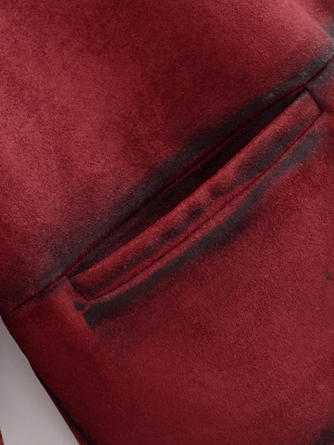 Women Clothing Autumn Street Contrast Color Decorative Suede Leather Jacket Coat