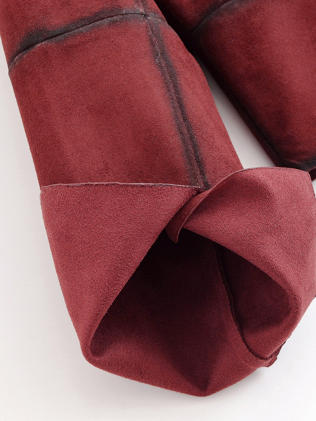 Women Clothing Autumn Street Contrast Color Decorative Suede Leather Jacket Coat