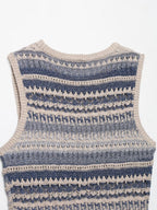 Women Clothing Summer Striped Texture Knitted Sleeveless Vest Top
