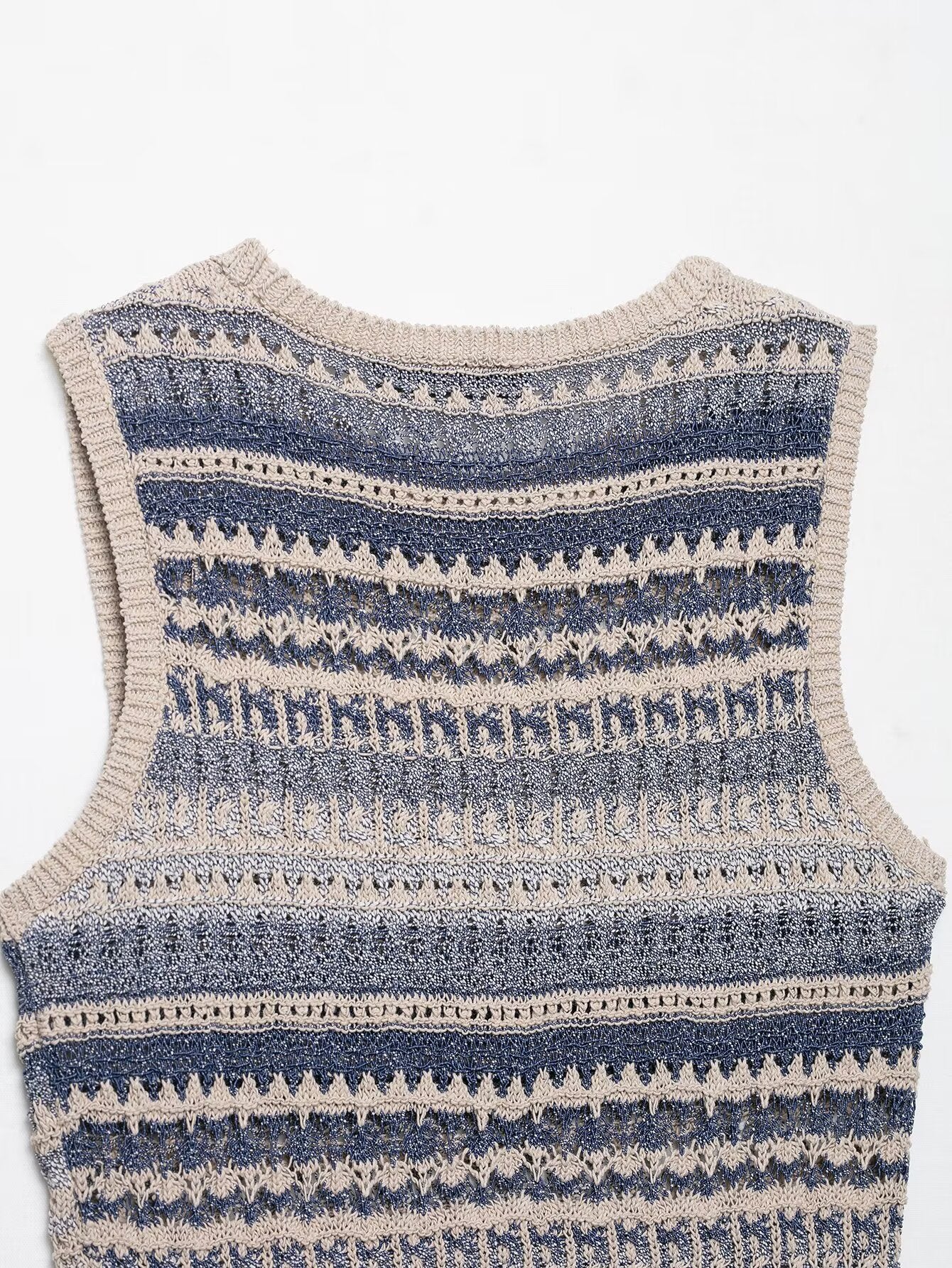 Women Clothing Summer Striped Texture Knitted Sleeveless Vest Top