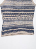 Women Clothing Summer Striped Texture Knitted Sleeveless Vest Top