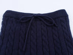 Women Clothing Top Casual Anti Aging Embroidered Culottes Knitting Set