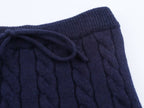Women Clothing Top Casual Anti Aging Embroidered Culottes Knitting Set