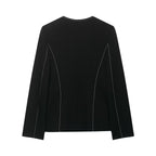 Women Clothing Top Product Trim Patchwork Blazer Contrast Color Double Breasted Culottes Two Piece Sets