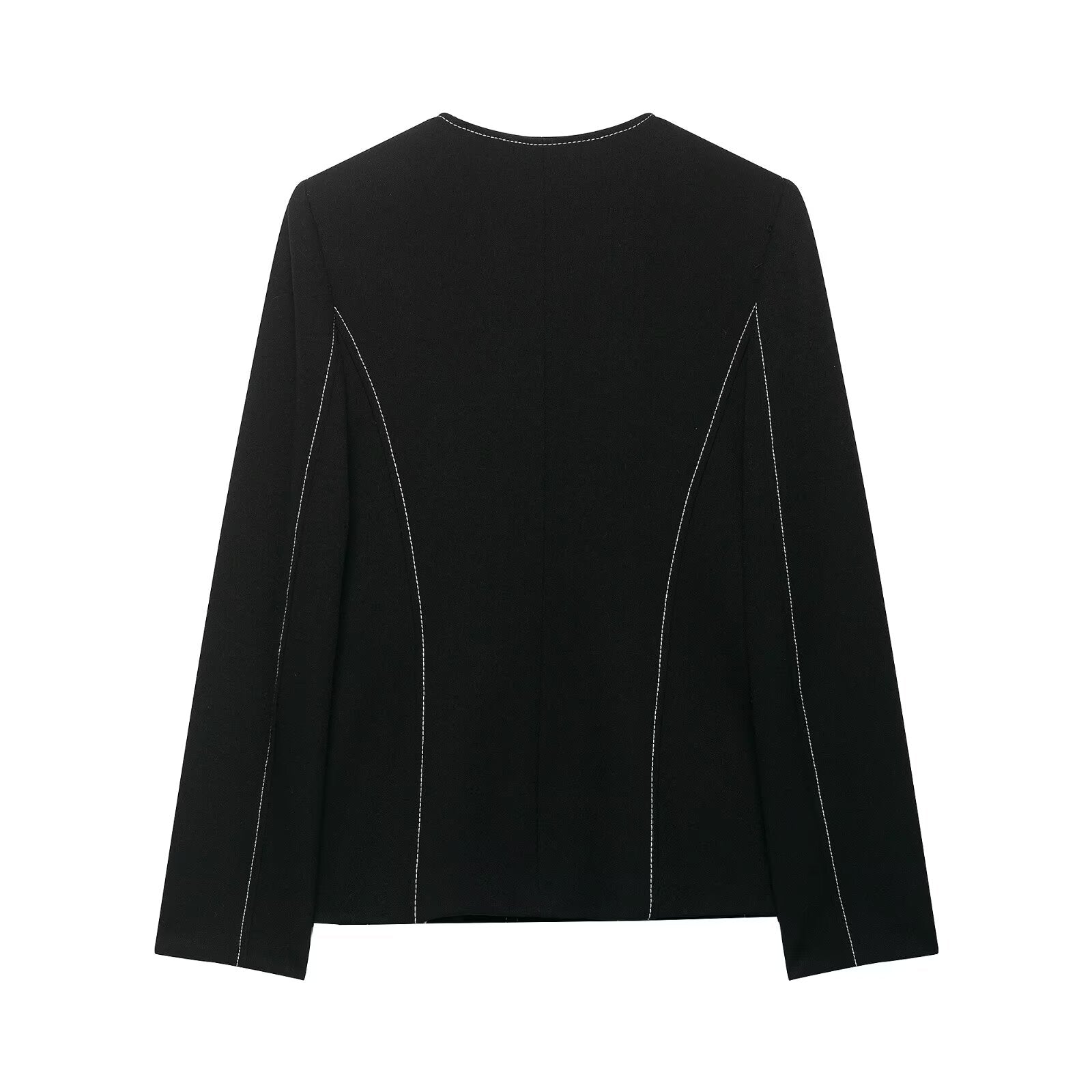 Women Clothing Top Product Trim Patchwork Blazer Contrast Color Double Breasted Culottes Two Piece Sets