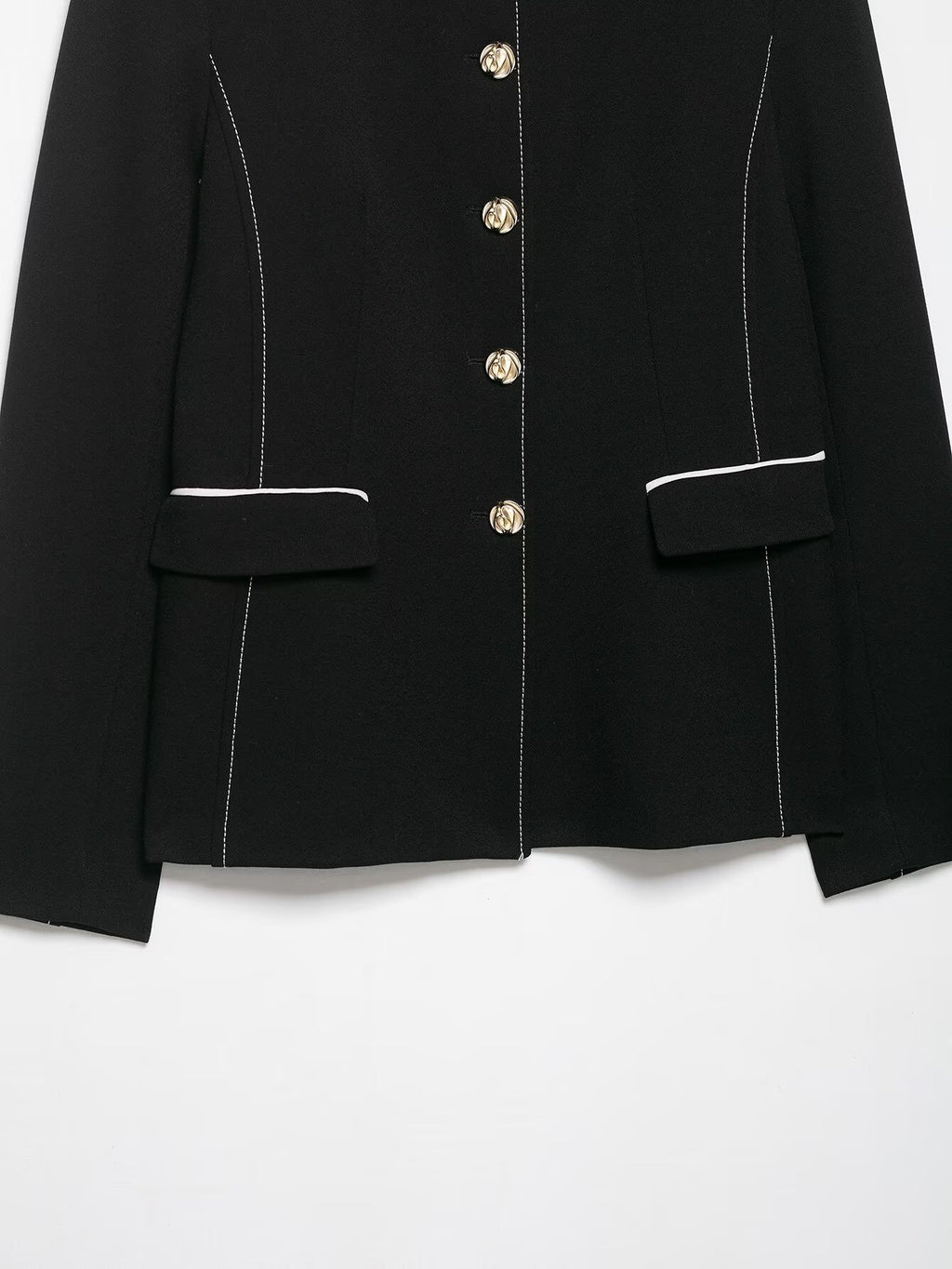 Women Clothing Top Product Trim Patchwork Blazer Contrast Color Double Breasted Culottes Two Piece Sets