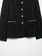 Women Clothing Top Product Trim Patchwork Blazer Contrast Color Double Breasted Culottes Two Piece Sets