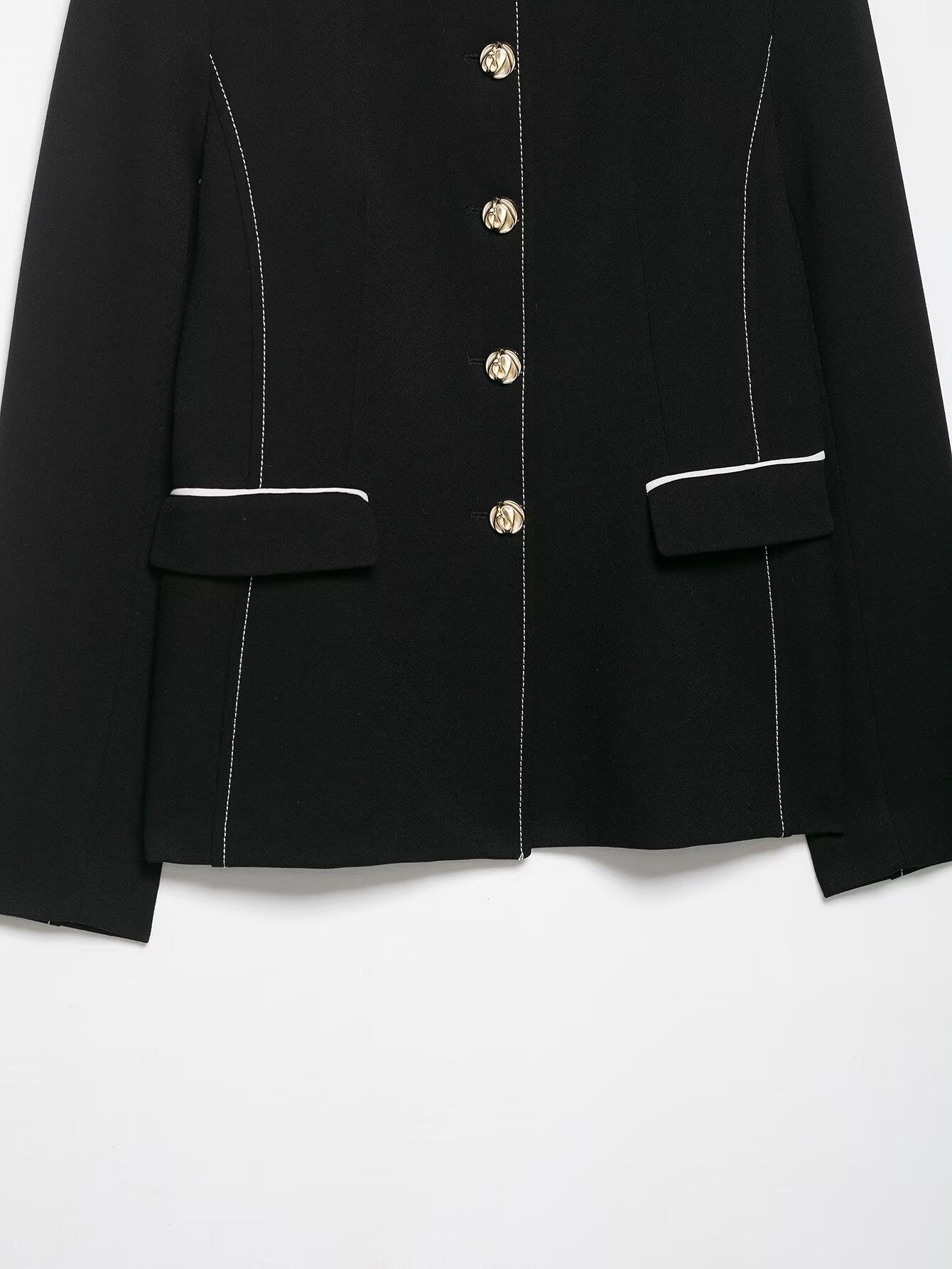 Women Clothing Top Product Trim Patchwork Blazer Contrast Color Double Breasted Culottes Two Piece Sets