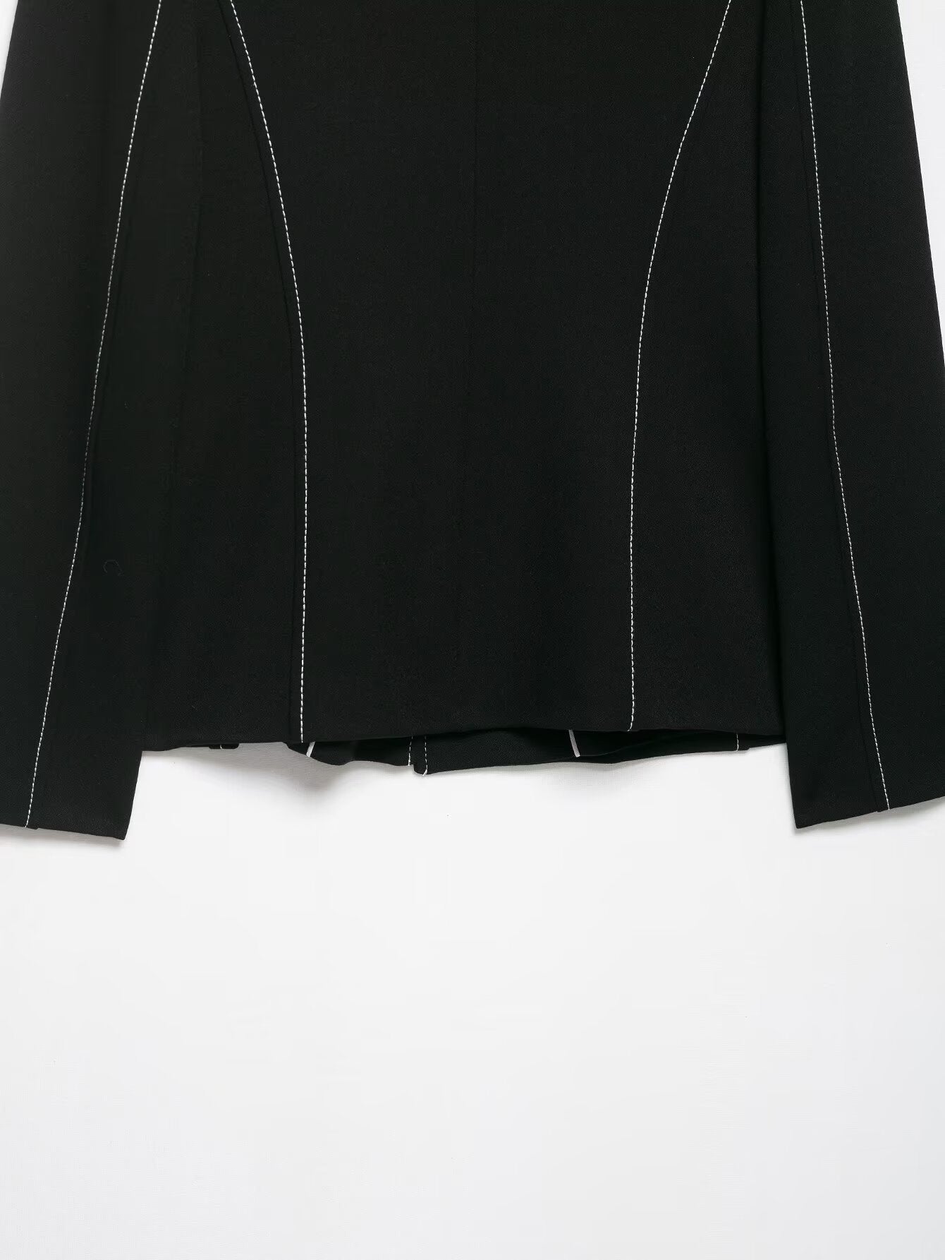 Women Clothing Top Product Trim Patchwork Blazer Contrast Color Double Breasted Culottes Two Piece Sets