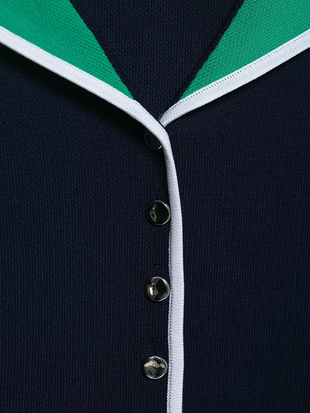 Colorblock Collared Slim Fit Short Knitted Top