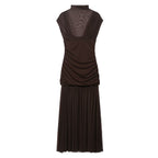 Summer Floral Ribbon Silk Net Stitching Dress