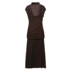 Summer Floral Ribbon Silk Net Stitching Dress