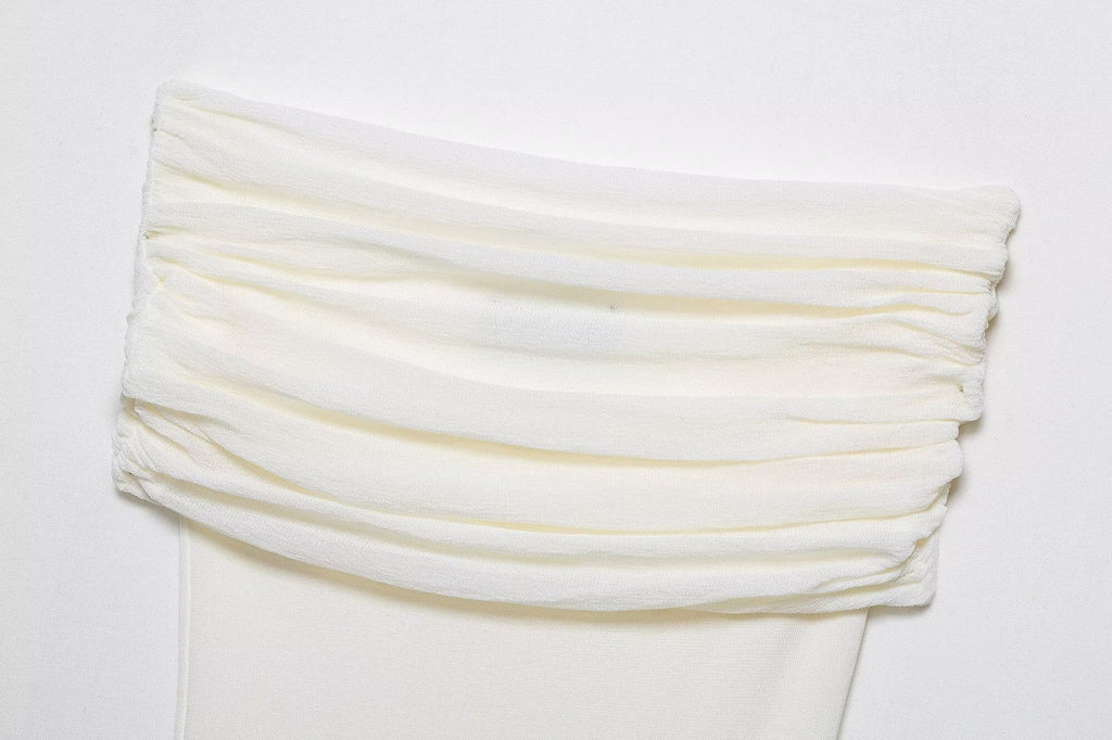 Women Solid Color off Shoulder Knitted Top