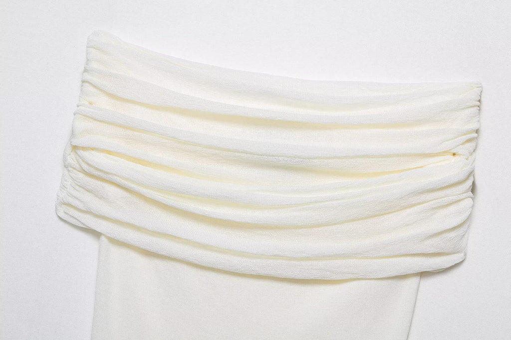 Women Solid Color off Shoulder Knitted Top