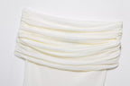 Women Solid Color off Shoulder Knitted Top