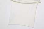 Women Solid Color off Shoulder Knitted Top