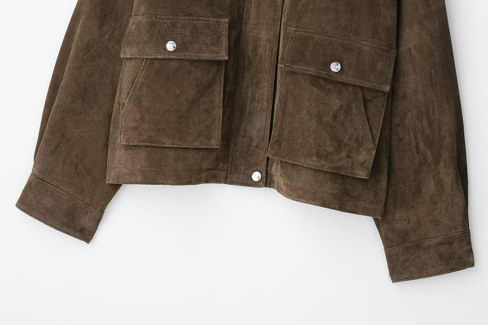 Women Clothing Autumn Retro Pure Leather Bomber Jacket Coat